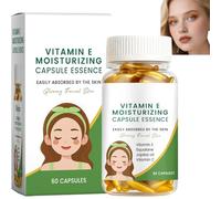 Essence in capsule Vitamina E idratante e antietà - 60 perle siero all'olio di squalano e jojoba - Trattamento viso illuminante per pelli secche/sensibili (1 pezzi)