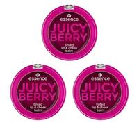 Essence JUICY BERRY Tinted lip & cheek balm, fard, viola, regolazione del colore, effetto colorante, risultato immediato, vegano, senza parabeni, senza particelle di microplastica, senza