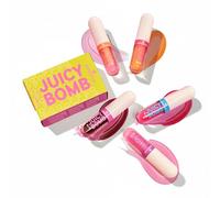 essence JUICY BOMB lip oil set 02 POUT OF PARADISE, set di oli labbra dal profumo tropicale, 5 tonalità fruttate, regalo per labbra lucidi, 5×2,4ml
