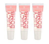 Essence JUICY BOMB Lucidalabbra, N. 101, Trasparente, Lucido, Fresco, Scintillante, Vegano, Senza Alcool, Parabeni e Particelle di Microplastica, Confezione da 3 (3 x 10 ml)