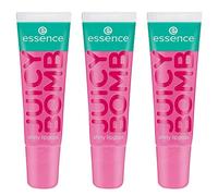 Essence JUICY BOMB lucidalabbra, n. 102, rosa, lucido, fresco, scintillante, vegano, senza alcool, senza parabeni, senza particelle di microplastica, confezione da 3 (3 x 10 ml)