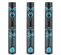 essence Lash Princess Liquid Liner nero impermeabile, eyeliner, nero, a lunga durata, intenso, impermeabile, senza microplastica, senza olio, confezione da 3 (3 x 3 ml)