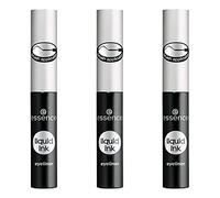Essence Liquid Ink Eyeliner, 01, Nero, definente, vegano, senza particelle di microplastica, senza profumo, senza parabeni, confezione da 3 (3x3 ml)