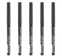essence LONG-LASTING - Matita per occhi, n. 34, colore nero scintillante, lunga durata, vegano, impermeabile, senza particelle di microplastica, confezione da 5 (5 × 0,28 g)