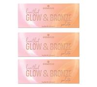 Essence Love that GLOW & BRONZE, tavolozza illuminante, multicolore, 3 colori, definendo, altamente pigmentato, scintillante, intenso, vegano, senza olio, senza profumo, senza alcool, confezione da 3