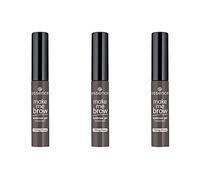 essence make me brow eyebrow gel mascara in fibra di riempimento, n. 04 Ashy Brows, marrone, definitivo, gelido, vegano, senza particelle di microplastica, senza nanoparticelle, confezione da 3 (3 x