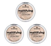 Essence Mattifying Compact Powder, cipria, n. 11, beige pastello, nude, per pelli secche, per pelli impure, opacizzanti, opache, vegane, senza nanoparticelle, confezione da 3 (3 x 12 g)