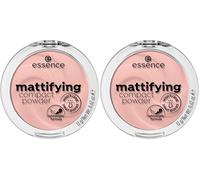 Essence - Polvos compactos matificantes - 10 Light Beige (Confezione da 2)