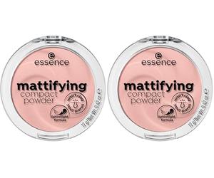 Essence - Polvos compactos matificantes - 10 Light Beige (Confezione da 2)