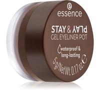 Essence Cosmetics Stay e Play Gel Eyeliner Pot, Lunga Durata, Pigmentato, a Prova di Sbavature, Colore Intenso, Opaca, 5 g
