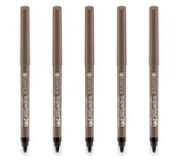 Essence Superlast 24h eyebrow - Matita per pomata waterproof, per sopracciglia, n. 20, marrone, vegano, impermeabile, senza particelle di microplastica, senza nanoparticelle, confezione da 5 (5 x 0,31