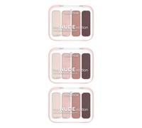 essence the NUDE Edition Mini Palette di ombretti, multicolore, 4 colori, a lunga durata, naturali, vegani, senza particelle di microplastica, senza nanoparticelle, senza profumo, confezione da 3 (3 x