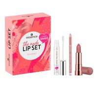 Essence Labbra Lipstick Set regalo Hydrating Nude Lipstick 302 HEAVENLY 3,5 g + Soft & Precise LIP PENCIL 302 Heavenly 0,78 g + What The Fake! PLUMPING LIP FILLER 01 Oh My Plump! 4,2 ml 1 Stk.