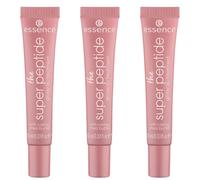 essence the Super Peptide - Balsamo per labbra lucido, n. 03, marrone, liscio, con vitamine, nutriente, vegano, senza parabeni, senza particelle microplastiche, senza nanoparticelle, confezione da 3