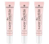 Essence the super peptide glossy lip treatment, balsamo per labbra, n. 01, trasparente, levigante, con vitamine, vegano, senza parabeni, senza microplastica, senza nanoparticelle, confezione da 3 (3 x