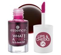 essence WHAT A TINT! lip & cheek tint Vegano 05 Velvet Berry 4,9 ml | Tinta e Blush Liquido Labbra e Guance, Colore Modulabile, Finitura Naturale, Lunga Durata, Texture Leggera e Fluida