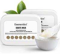 Essencetics 1 kg Bio latte di capra base di sapone per la produzione di sapone - senza SLS & SLES - Sapone crudo per versare sapone - Sapone fai da te con blocco di sapone - Melt and Pour Soap Base