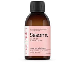 Essenciales - Olio Vegetale di Sesamo BIO, 100% Puro e Certificato Ecologico, 200 ml | Olio Vegetale Sesamum Indicum, 1ªSpremitura a Freddo