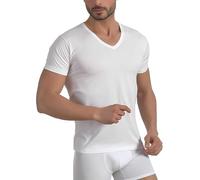 Essendo | 3 T-Shirt Uomo Girocollo Scollo a V in Morbido Cotone bielastico. Maglietta Intima Mezza Manica da Uomo Elasticizzata Girocollo e Scollo a Punta (M, Bianco Scollo a V)