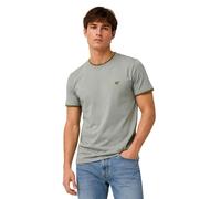 Essendo T-Shirt Uomo in Cotone Maglietta Girocollo con Profili a Contrasto su Collo e Maniche - Maglia Basic Regular Fit in Fresco Cotone - (IT, Testo, S, Regular, Regular, Salvia)