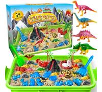 ESSENSON Sabbia Cinetica per Bambini, Kit di Dinosauri Sabbia con 1 KG Sabbia Magica, Giocattoli Sensoriali Giochi Sabbia Regalo per Ragazzi e Ragazze 3-12 Anni