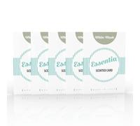 ESSENTIA Card Profumate in Silicone, Ideali per Profumare Armadi, Cassetti, Borse, Auto (Fragranza Muschio Bianco, confezione da 5)