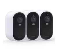 Essential 2K Outdoor Telecamera di Sicurezza Esterna, Bianco, Risoluzione 2K, Visione Notturna a Colori, Proiettore Integrato, Batteria Ricaricabile, Resistente alle Intemperie, Confezione da 3