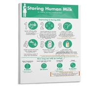 Essential Breast Milk Storage Chart and Guidelines Poster Educational Lactation Reference for Pumping Moms New Parents(Unframed,16x24inch(40x60cm))