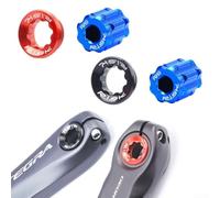 Essential - Bullone di fissaggio per pedivella per bicicletta, M20 x 8 mm, in alluminio leggero, strumento (rosso + strumento)