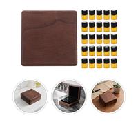 Essential Oil Travel Organizer Box Dark Brown Wood with Versatile Storage