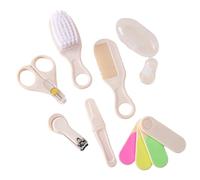 Essential - Set da 7 pezzi per la toelettatura del bambino, per neonati e neonati, include spazzola, pettine, spazzolino, unghie, tagliaunghie, prodotti sicuri per bambini