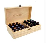 Essentiales - Contenitore per oli essenziali, in legno, con 25 scomparti, per aromaterapia e smalti, Multicolore, Storage Bags, Unisex