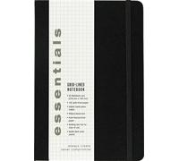 Essentials Large Black Grid-Lined Notebook