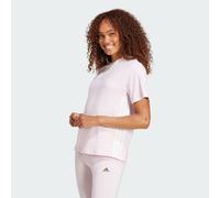 adidas Donna Essentials 3-Stripes Cotton T-Shirt, Clear Pink/White, L
