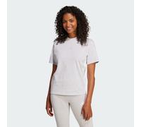 Essentials Maglietta in cotone a 3 strisce Light Grey Heather / White S