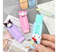 Essenziale per il ritorno a scuola! Set da 1/5 pezzi con personaggi Sanrio, include Hello Kitty, Kuromi ecc. - Realizzato in materiale ABS durevole, anti-inquinamento e anti-caduta - Include My Melody