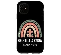 Essere ancora e conoscere Salmo 46:10 Arte Arcobaleno Cristiano Custodia per iPhone 11