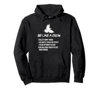 Essere Come Un Corvo Corvi Corvo Uccello Birder Birdwatching Grunge Felpa con Cappuccio
