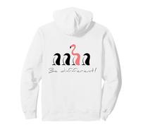 Essere Diversi, Fenicottero Rosa tra i Pinguini Felpa con Cappuccio