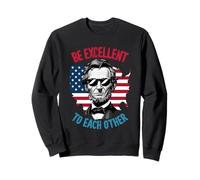 Essere eccellenti a vicenda US Map Flag Abe Abraham Lincoln Felpa