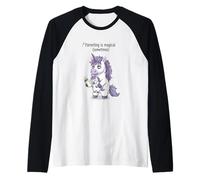Essere Genitori a Volte è Magico - Unicorno Stanco Maglia con Maniche Raglan