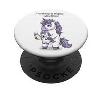 Essere genitori a volte è magico - Unicorno Stanco PopSockets PopGrip Adesivo