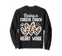 Essere Un Coach di Carriera è Heart Work Leopard Print Felpa
