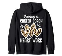 Essere Un Coach di Carriera è Heart Work Leopard Print Felpa con Cappuccio