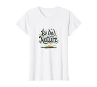 Essere Uno con la Natura: Rustico Floreale ispiratore Maglietta, Donna, Bianco, L
