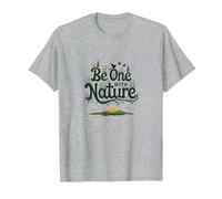 Essere Uno con la Natura: Rustico Floreale ispiratore Maglietta, Uomo, Grigio Melange, M