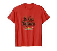 Essere Uno con la Natura: Rustico Floreale ispiratore Maglietta, Uomo, Rosso, L