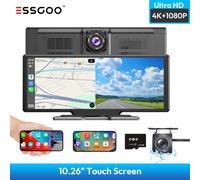 ESSGOO 10.26" 64GB 4K Telecamera Dash Cam Apple Carplay portatile Camera Car DVR