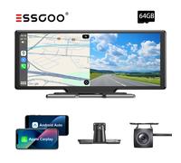 ESSGOO 10.26" Carplay portatile Telecamera Car DVR 64GB Specchietto Registratore