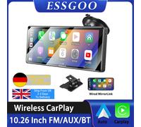 ESSGOO 10.26 pollici Carplay Lettore MP5 Portatile BT Touch Srceen Wireless Carplay Android Auto Autoradio per Apple o Android Video TS0001